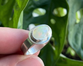 Opal Gemstone Ring in Sterling Silver| Boho| October Birthstone| Opal Jewelry| Gifts for All| OOAK handmade| Opal Ring| Statement Ring| Opal