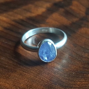Size 7 Tanzanite Sterling Silver Ring: Dainty Boho Stacking Jewelry