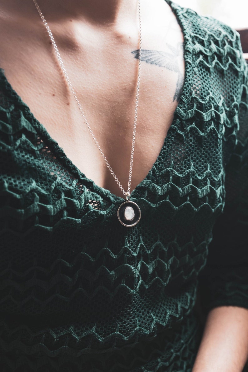 Sterling Silver Celestial Moonstone Pendant