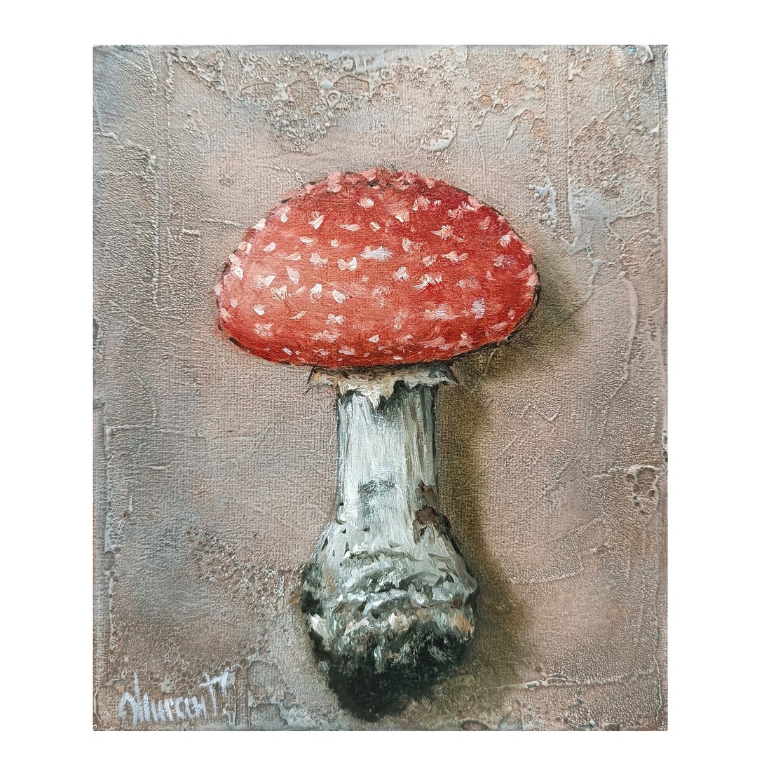 Fly Agaric Mushroom Painting Mushrooms Oil Painting Magic Mushroom