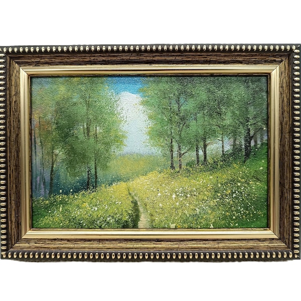 Summer Landscape Original Oil Painting Meadow landscape Miniature Painting Landscape Painting 4x6 inches