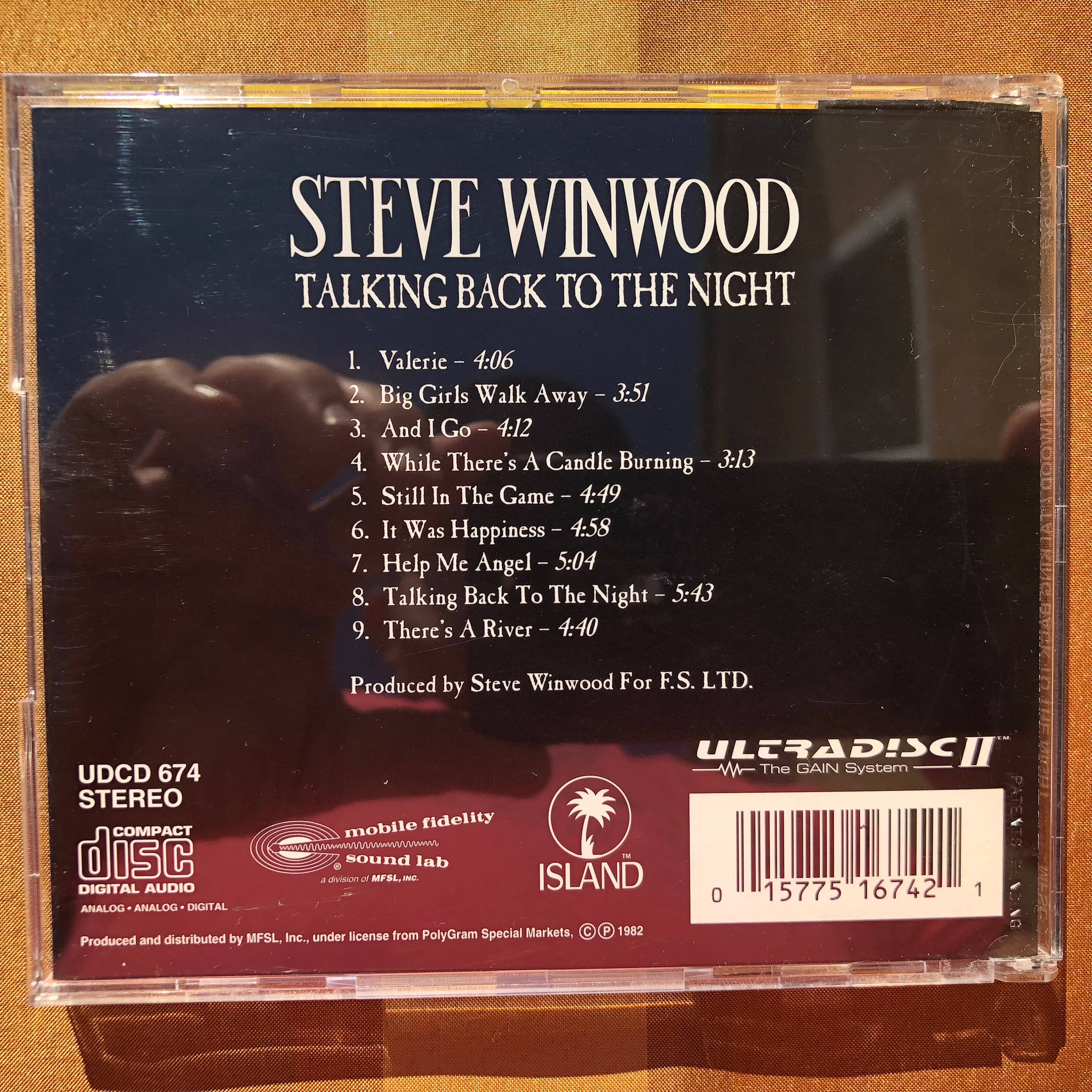 Steve Winwood / Talking Back to the Night -Mobile Fidelity Sound Lab - 24 Karat Gold - Audiophile CD -MFSL - MoFi - UDCD 674 -Ultradisc 2 Steve Winwood / Talking Back to the Night -Mobile Fidelity Sound Lab - 24 Karat Gold - Audiophile CD -MFSL - MoFi - UDCD 674 -Ultradisc 2
