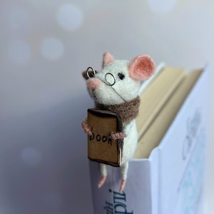 Felting Mouse, Felting Bookmark Mouse, Felting Animal, Felting Decoration, Miniature Animal, Home Decor, Gift