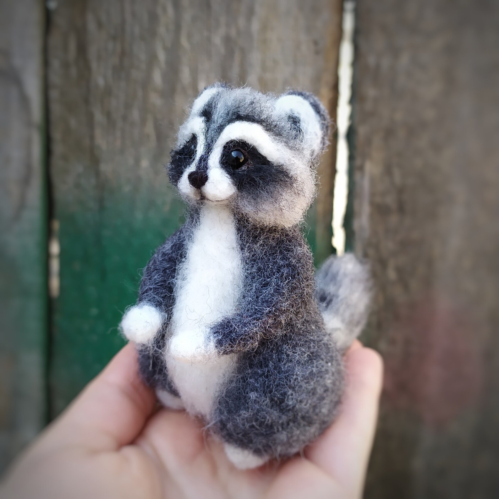 Needle felt raccoon Realistic felted racoon Needle felted Etsy