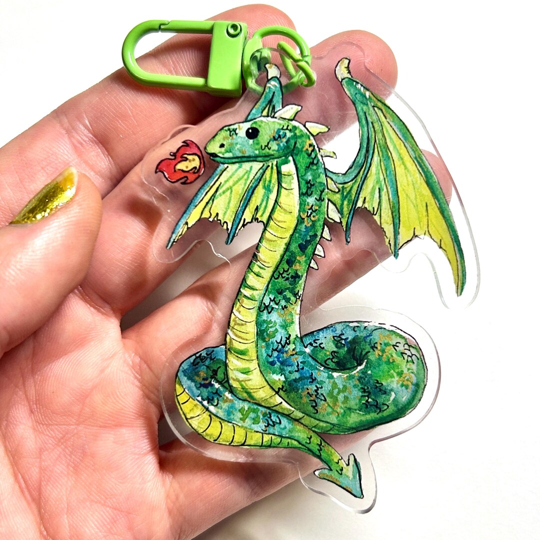 Snake Dragon Acrylic Double Sided Keychain: Reptile Accessories - Etsy
