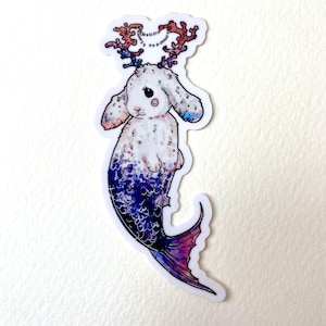 Jackalope Mermaid Bunny Sticker - Waterproof Vinyl Decal