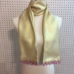 Shiny gold scarf | Princess Scarf | Regal Scarf | gold scarf | gold sparkly scarf | gold & purple scarf | Grecian goddess scarf