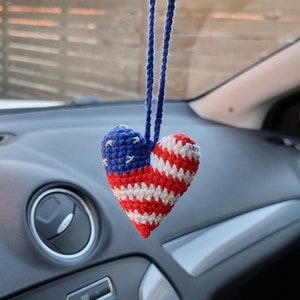 American flag car accessories Rear view mirror hanger Patriotic car decor