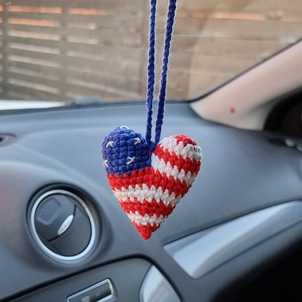 American Flag Rearview Mirror Etsy