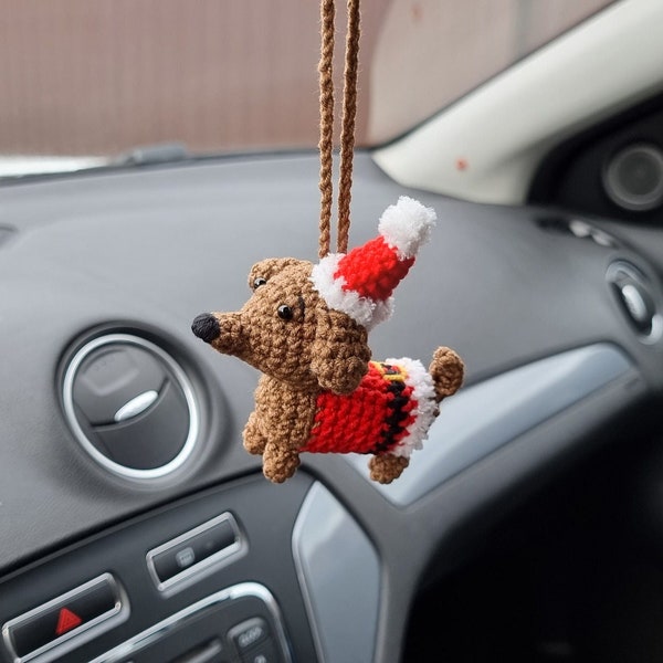 Christmas car accessories Dachshund Christmas car decor