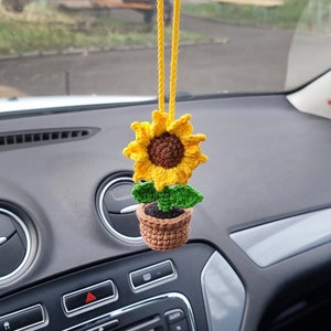 Sunflower Car Accessories Sunflower in a Pot Car Accessories Rear View  Mirror Charm 