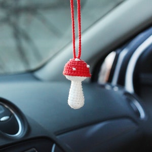 Mushroom car accessories Cottagecore amanita car charm for women