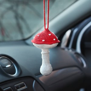Amanita mushroom car accessories Rear view mirror charm for women