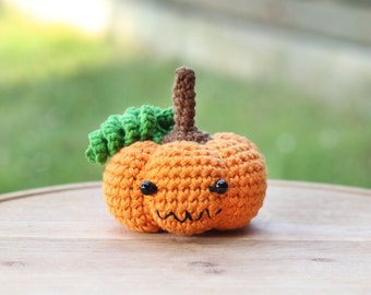 Crochet pumpkin ornament Halloween tiered tray decor