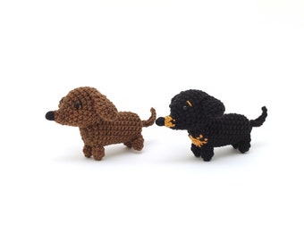 Miniature crochet dachshund