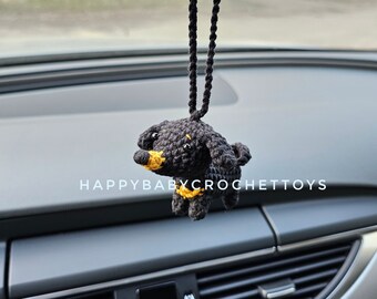 Dachshund car accessories Cute dog car charm Rear view mirror hanger