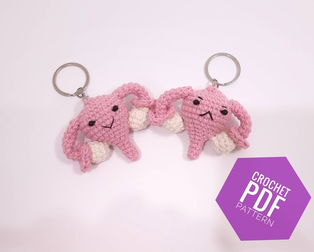 PDF Digital Pattern Angry Uterus Crochet Keychain Download Tutorial