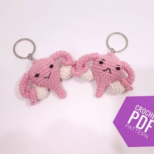 PDF Digital Pattern! Angry uterus crochet keychain Download tutorial file Uterus plush amigurumi  My body my choice  Women&#39;s Rights Women&#39;s