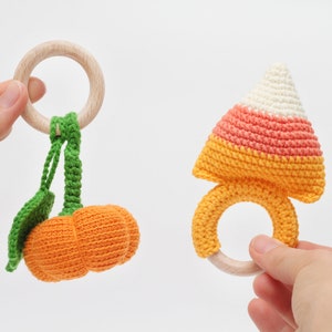Pumpkin candy corn rattle