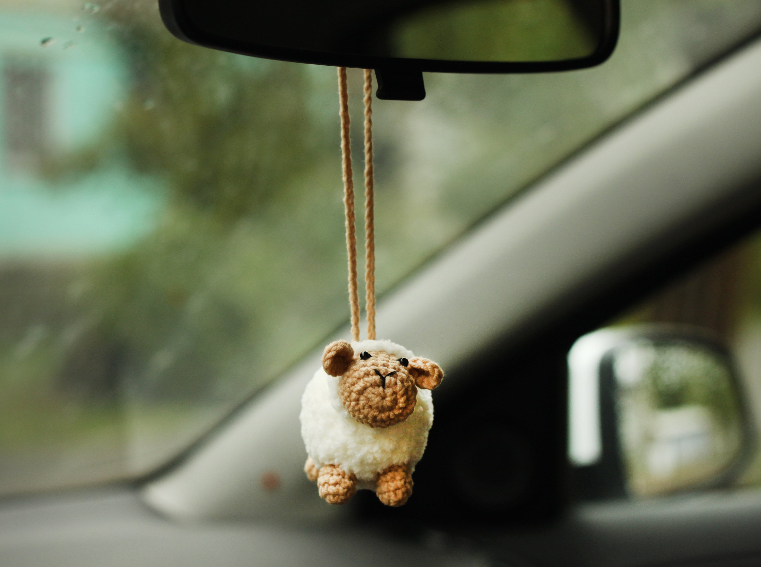 Rear View Mirror Accessories for Boyfriend Sheep Car Charm Cute