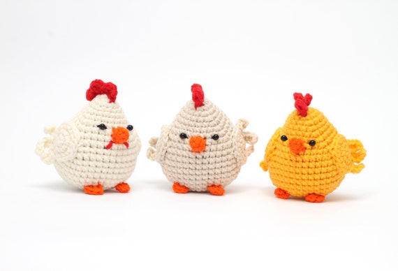 Crochet chick Easter table decor Chicken plush Small Easter basket stuffers