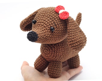 Cute dachshund dog crochet toy Dog lover gift