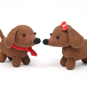 Crochet dachshund dog toy Couples gift