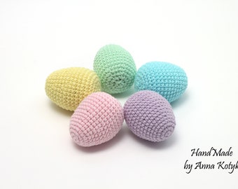 Crochet Easter eggs ornaments  Pastel Easter home decor Easter basket stuffers gift for baby
