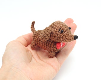 Miniature crochet dachshund