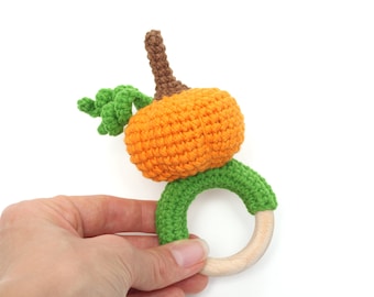 Pumpkin rattle toy