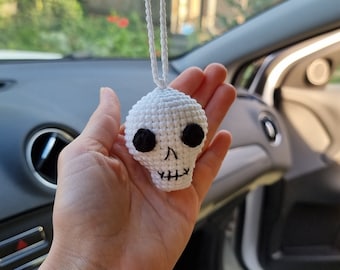 Skeleton car decor Spooky car accessories Halloween rear view mirror charm
