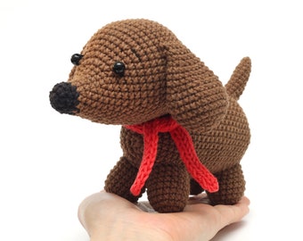 Cute dachshund dog crochet toy Dog mom gift