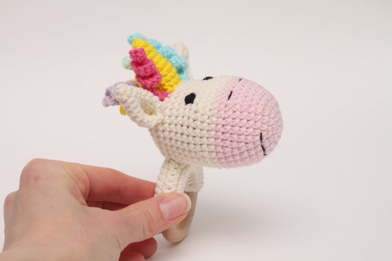 unicorn baby rattle