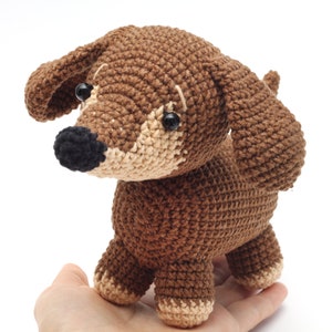 Crochet dachshund dog Brown and tan dachshund  Custom dog plush