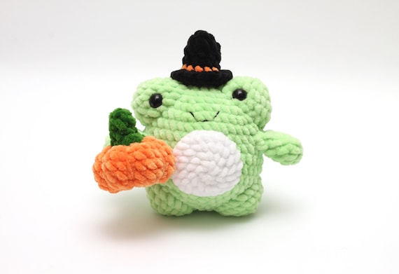 Cute Halloween frog plushie Witch Halloween desk accessories