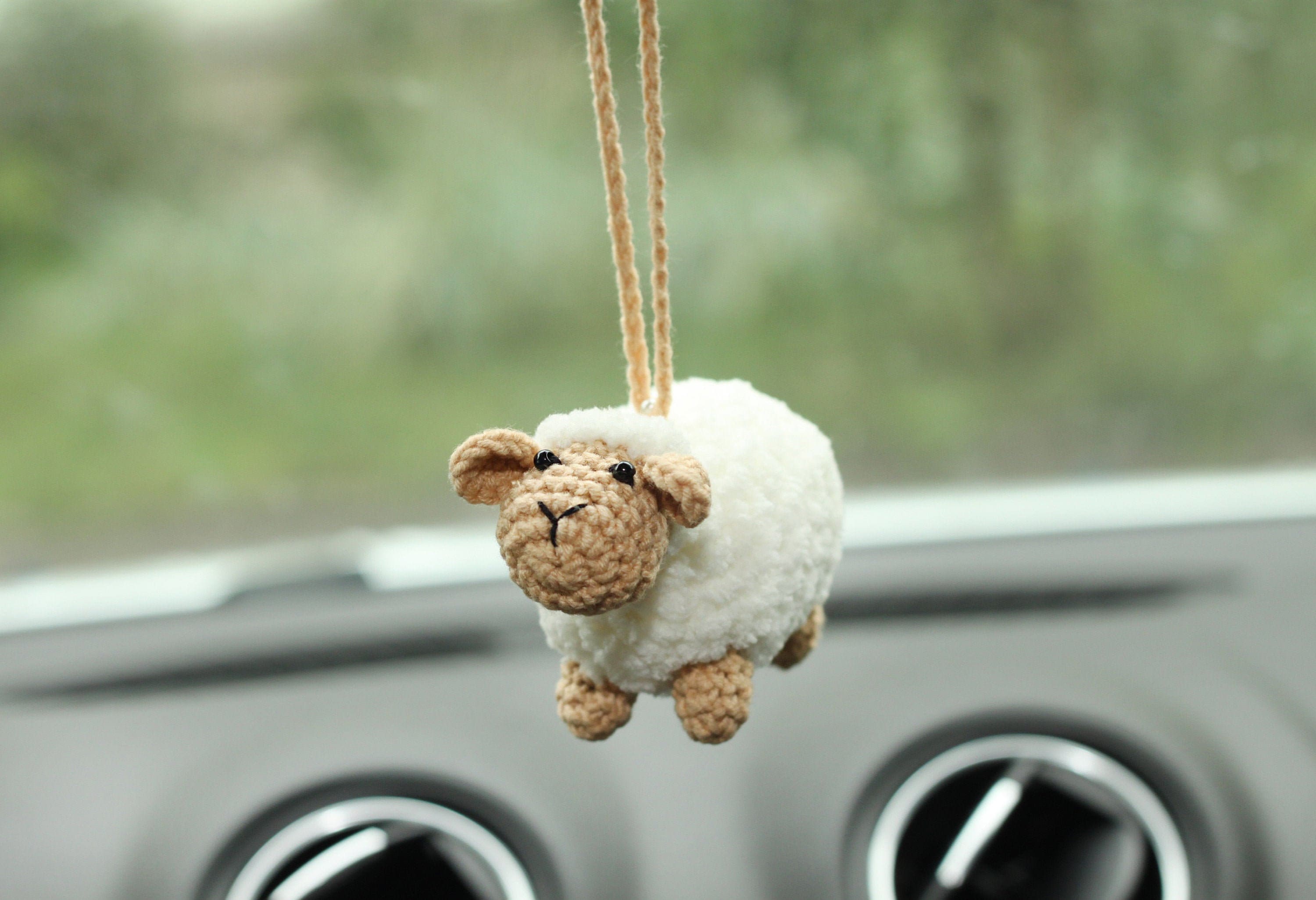 Sheep Car Accessories Cute Car Mirror Hanging Accessories - Etsy