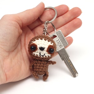 Crochet sloth keychain