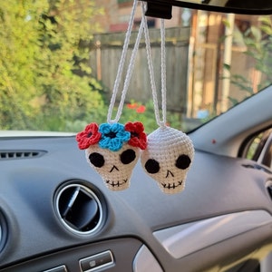 Skull Car Hanging Ornament | Skeleton Head Car Pendant for Rearview  Mirrors,Auto Hanging Decorative Mirror Charm Accessories Kumprohu
