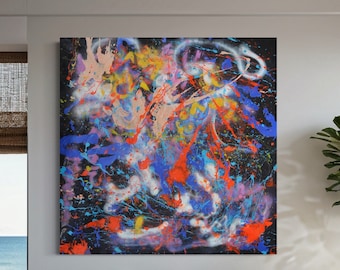 130x130 cm Original Large Abstract Painting,  Modern Wall Art  Acrylic Painting