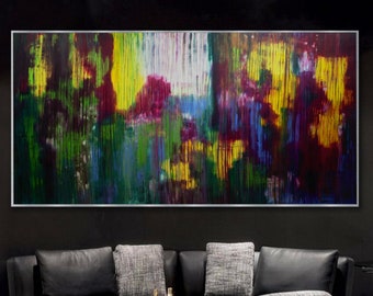 Extra Large Oil Landscape Abstract Painting on Canvas Large Wall Art Colorful Abstract Modern Art Oversized  Painting, Art for Living Room