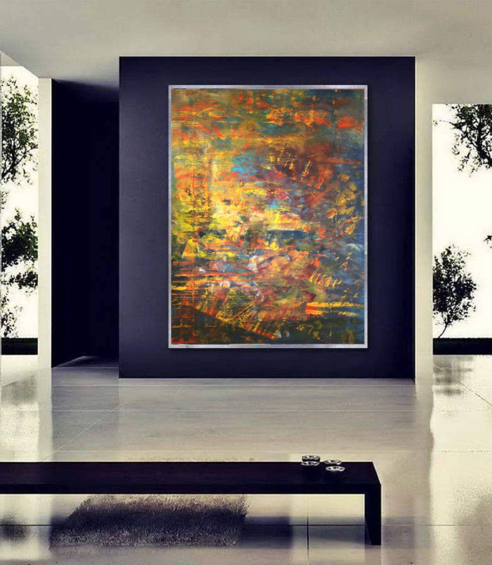 Oversized Oil Abstract Painting on Canvas Original, Extra Large Modern ...