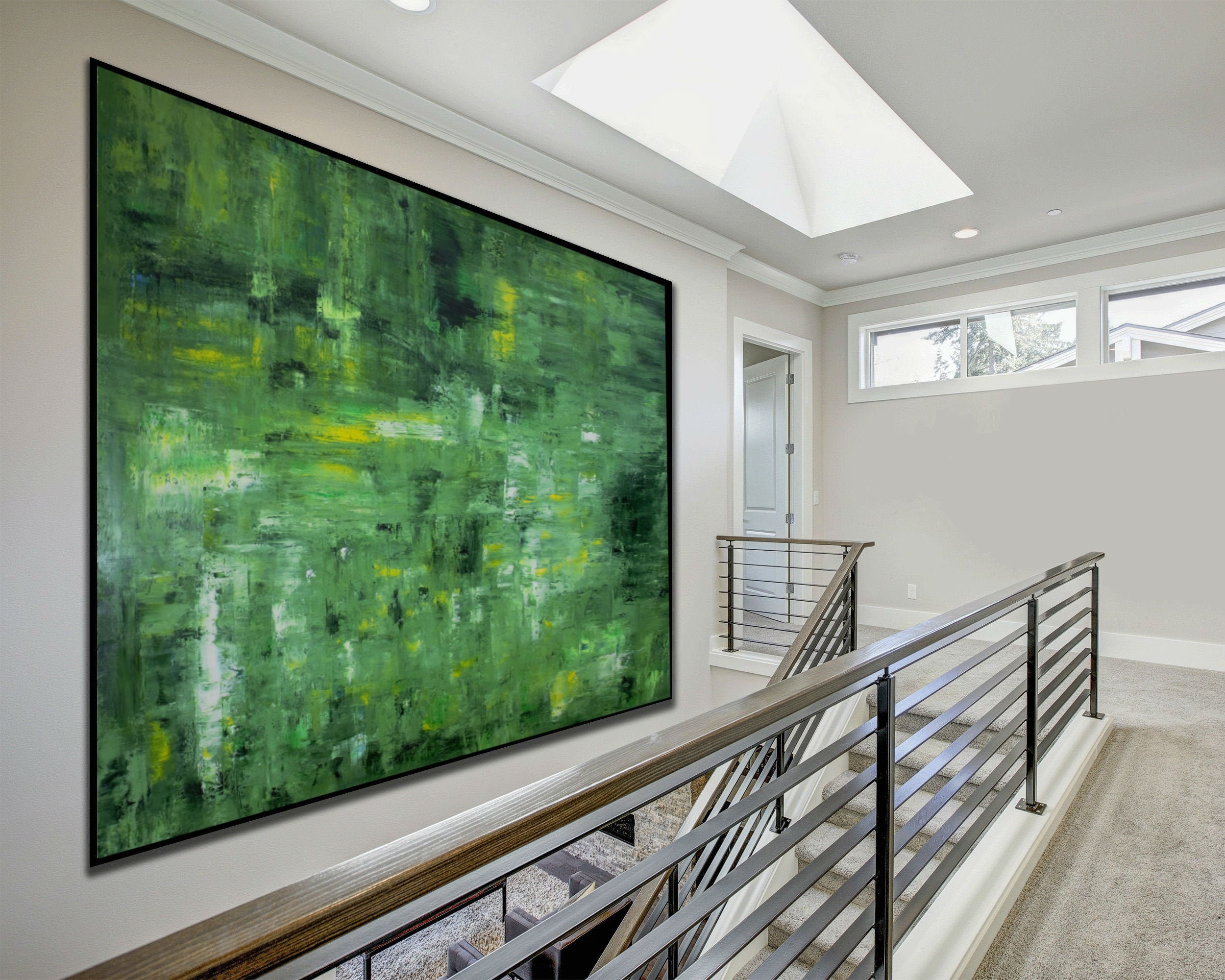 Large Abstract Green Oil Painting Green Oversize Painting on Etsy UK