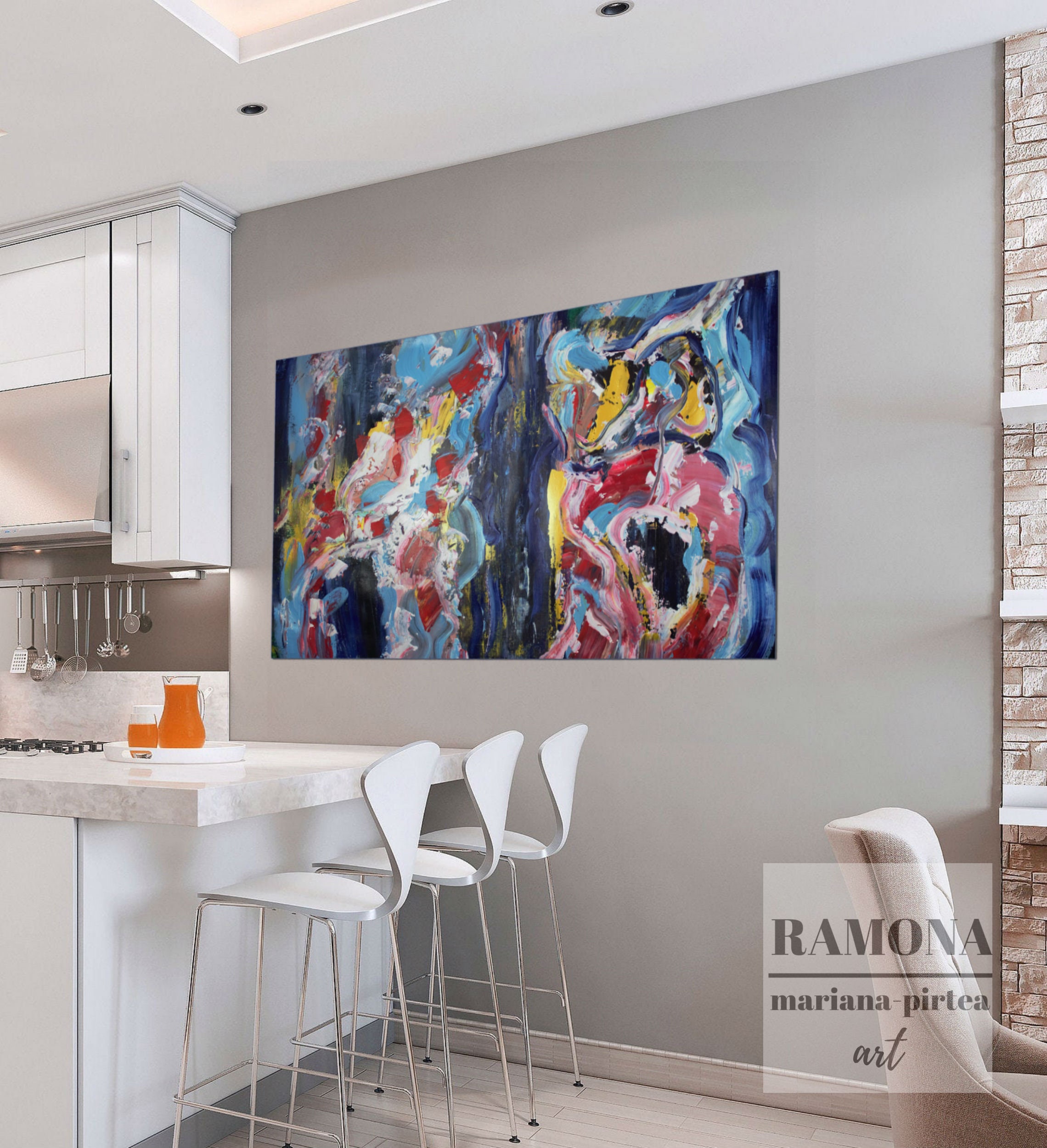 Wall Art Canvas Abstract Painting on Canvas Original Large | Etsy
