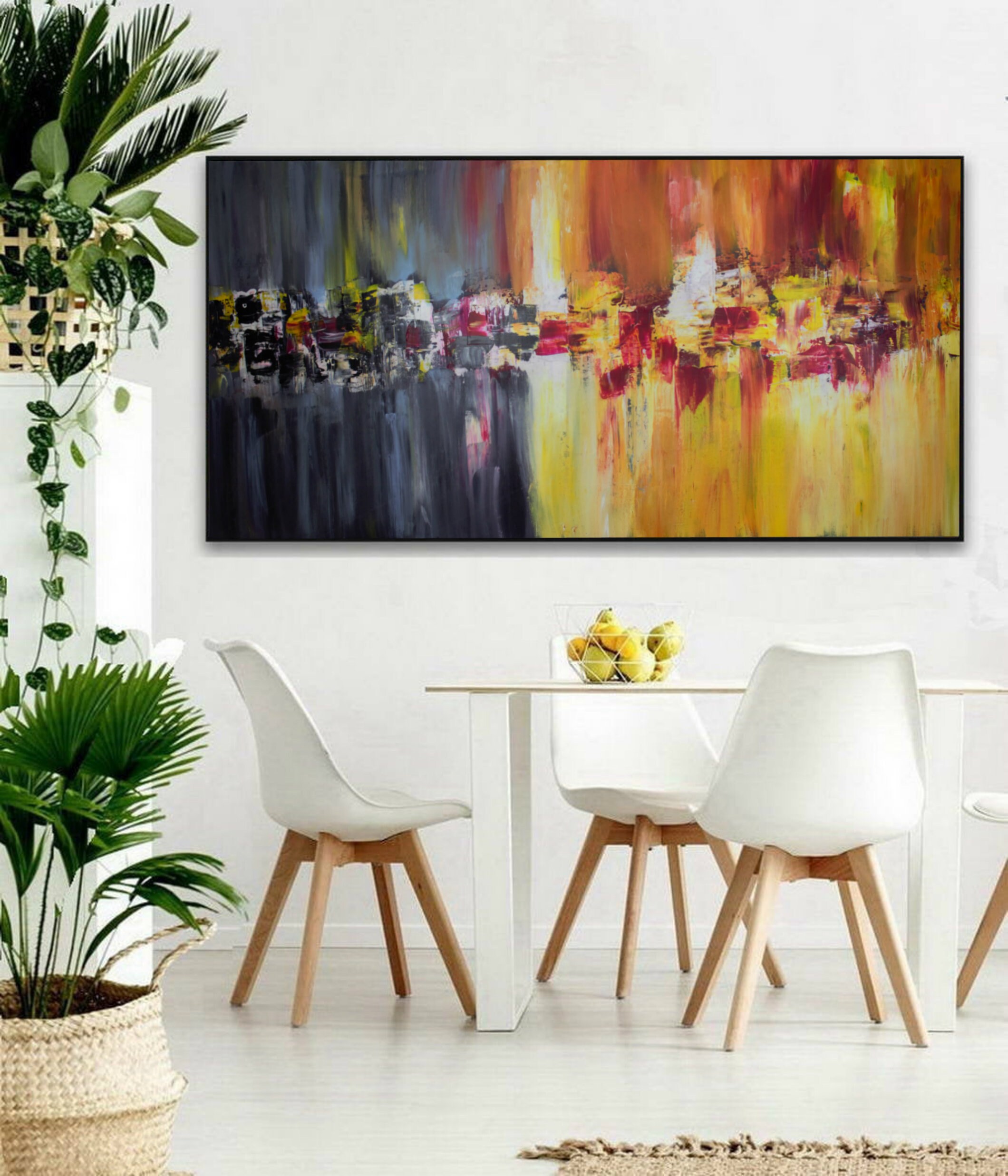 Extra Large Horizontal Art Textured Wall Painting Original Etsy