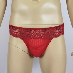 Röda stringtrosor för män från AiryBliss, Crossdresser, Sissy Lingerie för män, Vardagsunderkläder
