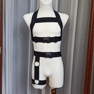 Fast5 Men Black Elastic harness set strap harness