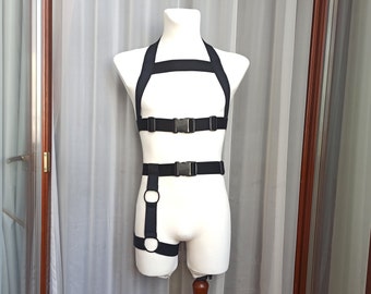 Fast4 Men Black Elastic harness set strap harness