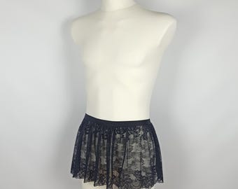 Black Tulip Lace Mini Skirt for Men, Crossdresser, Sissy Lingerie for Men, Matching Lingerie