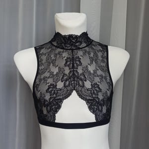 Black Tulip Lace Collar Bustier for Men, Crossdresser, XDress, Nonbinary People, Trans, Sissy Lingerie for Men, Matching Lingerie