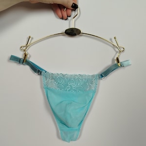 Stringtrosor för män i Icy Mint från Mini Collection 'Thong Song' av AiryBliss, Crossdresser, Sissy Lingerie för män